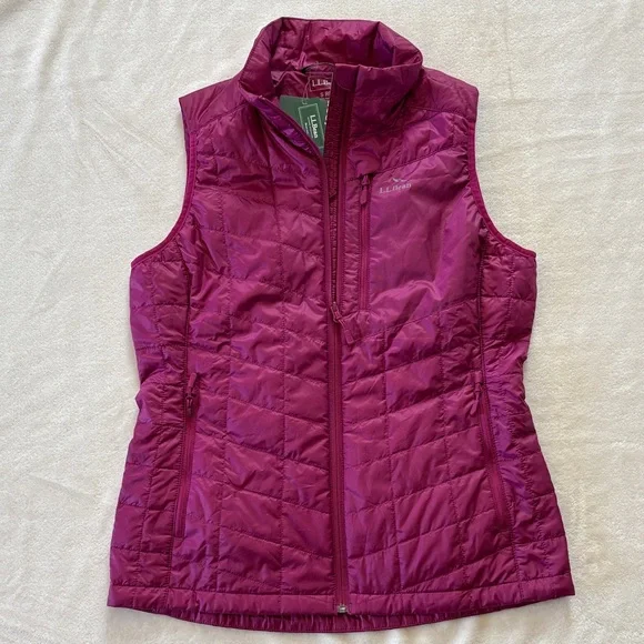 LL BEAN Primaloft Packaway Vest- Womens Small Rich Berry - Picture 1 of 13